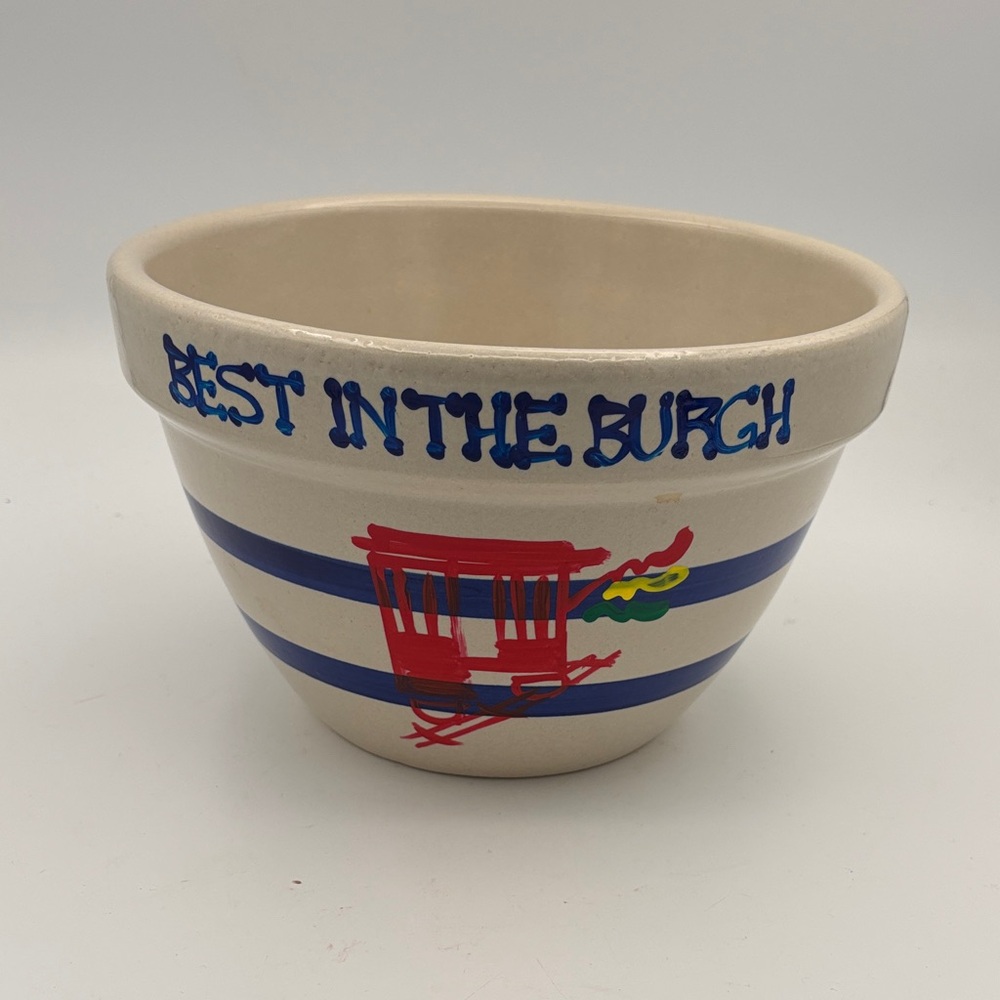 VTG Robinson-Ransbottom/Roseville Ohio Pottery 9" Mixing Bowl Pittsburgh Incline